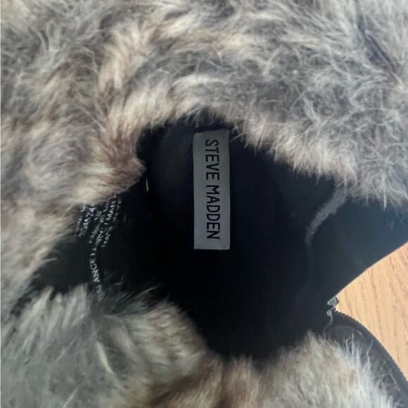 Women's Steve Madden Comfort Black Vegan Leather Lace Up Booties Boots Size 10 - Picture 4 of 7